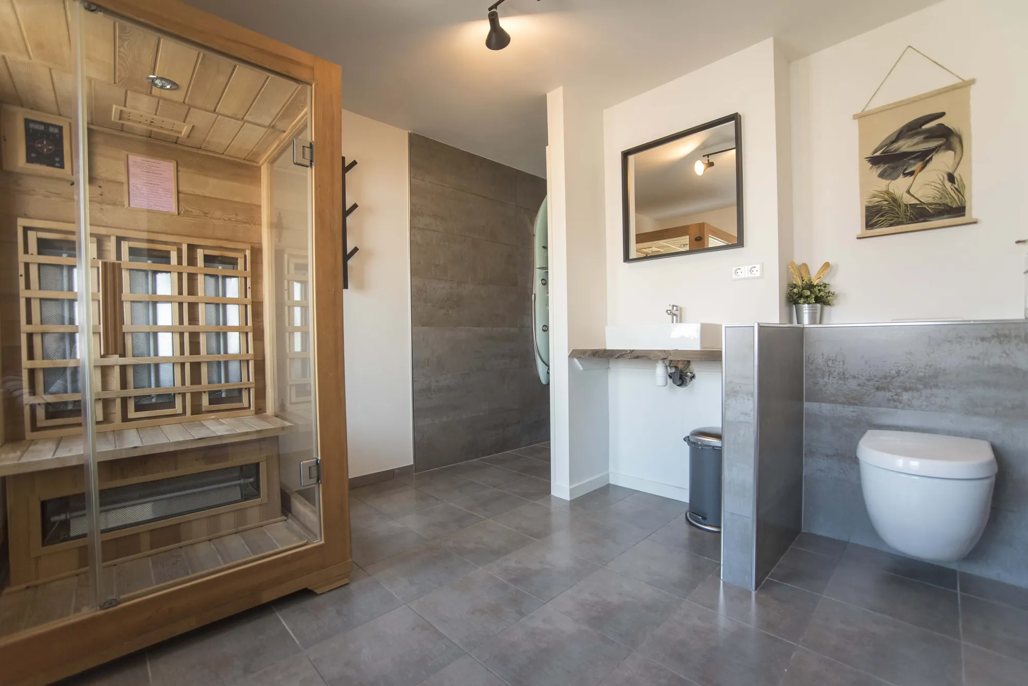 Bathroom with a private sauna