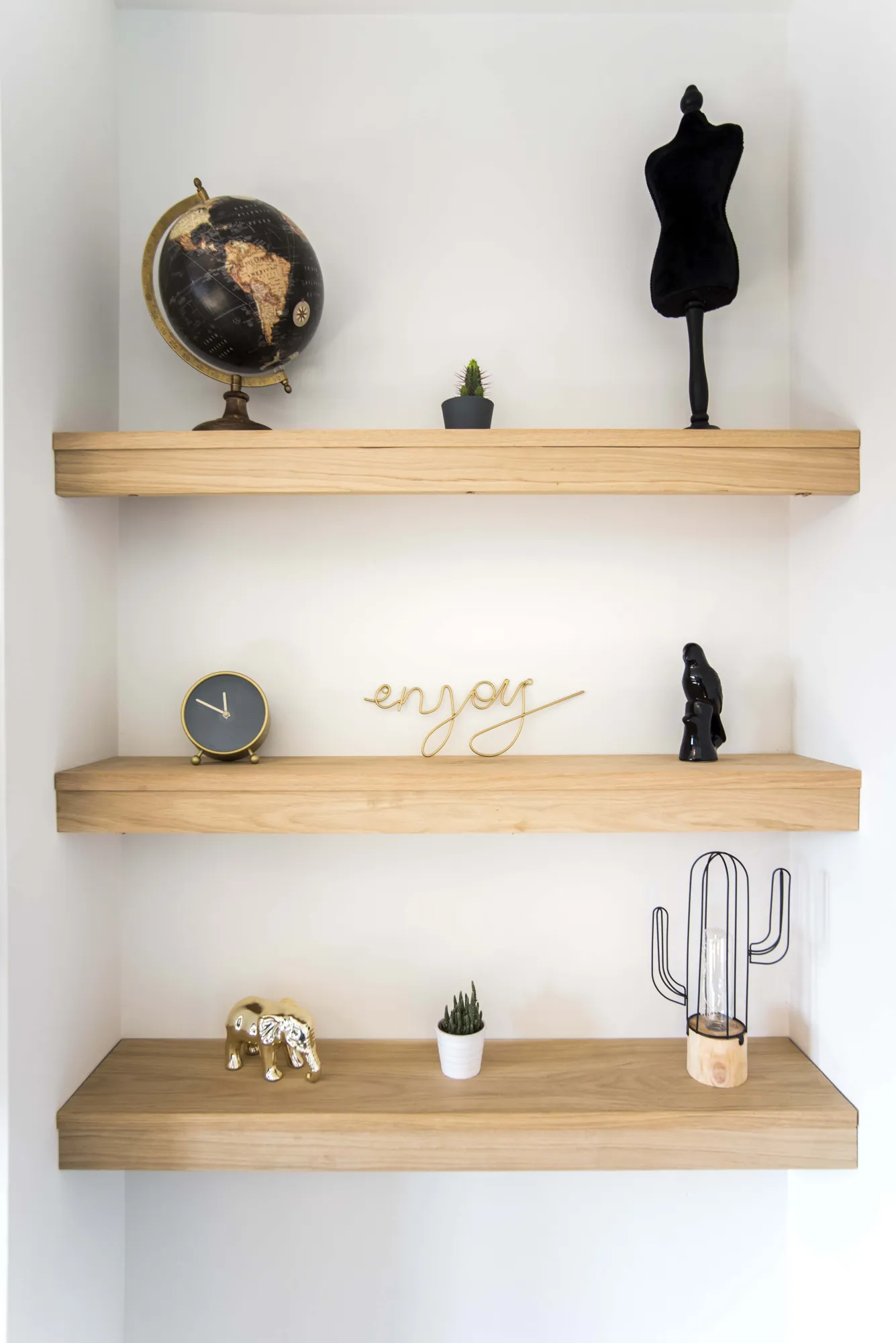 Decorated shelves